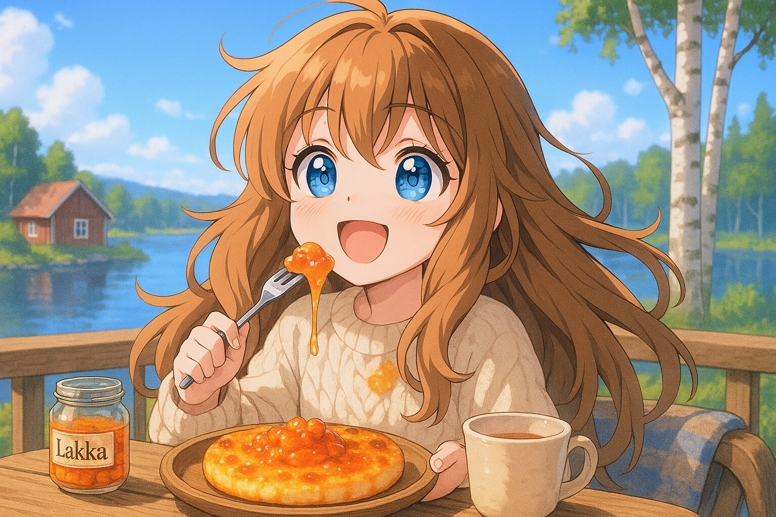 キュッキュチーズを食べる小さな女の子