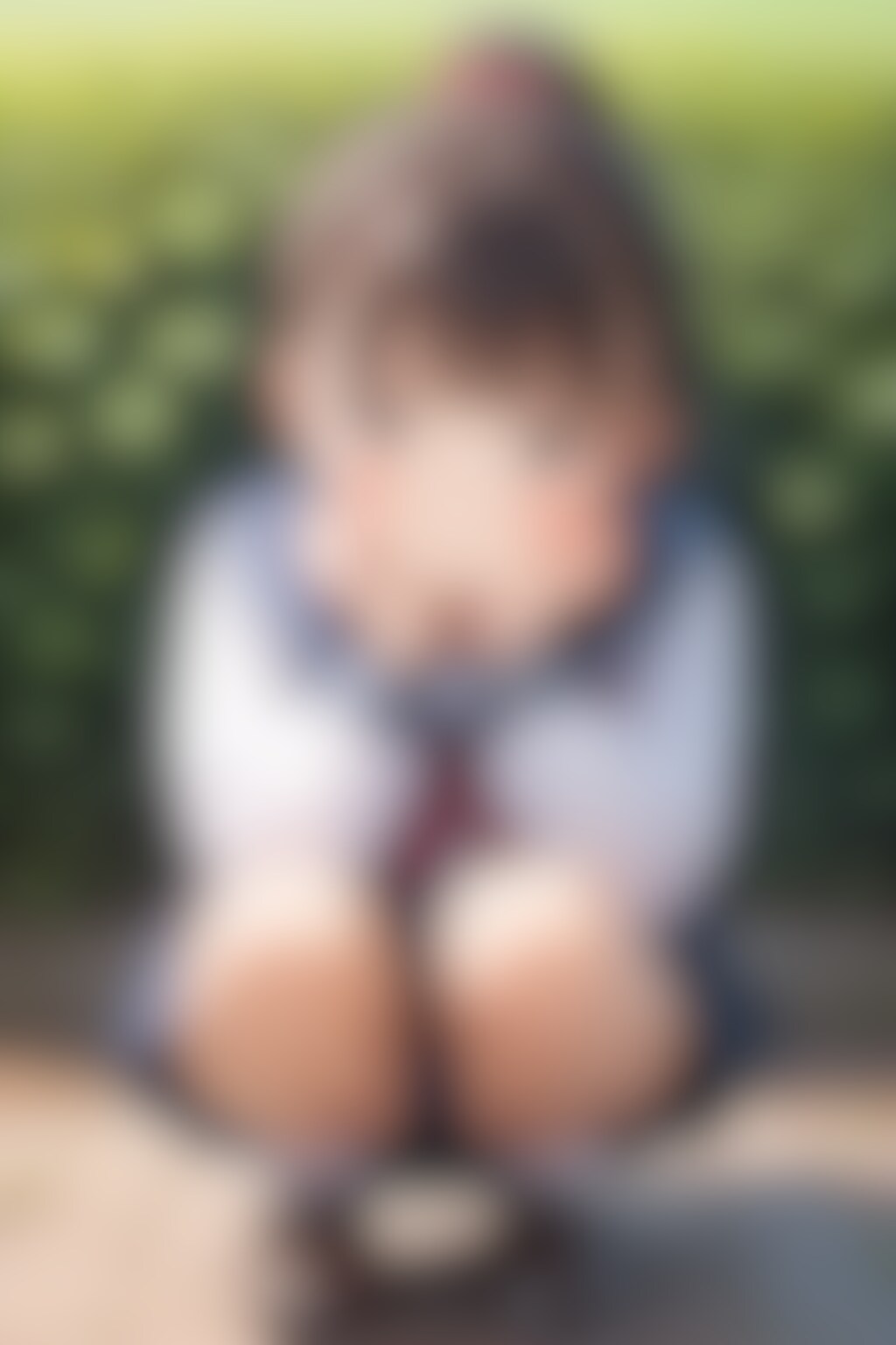 セーラー服〇リJ〇ちゃんたちが公園でしゃがみパンチラ（6枚）