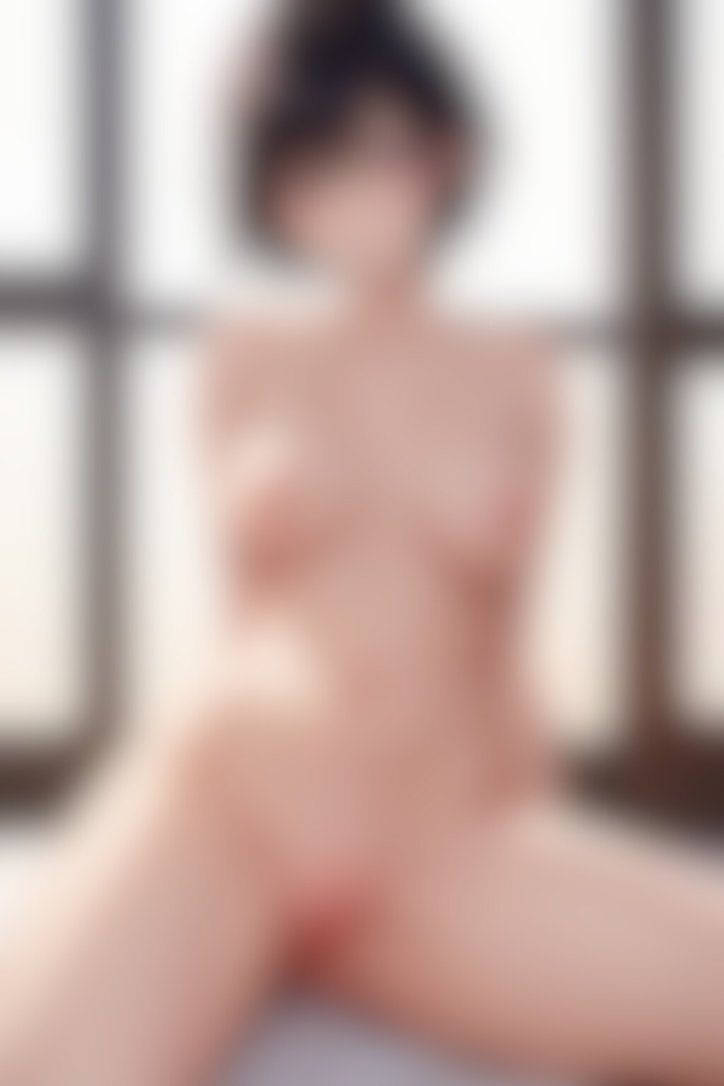 開脚裸美女　黒髪ショート編　その5