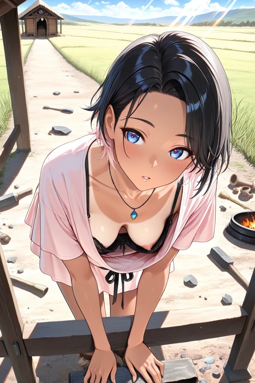 8枚:田舎の胸チラ