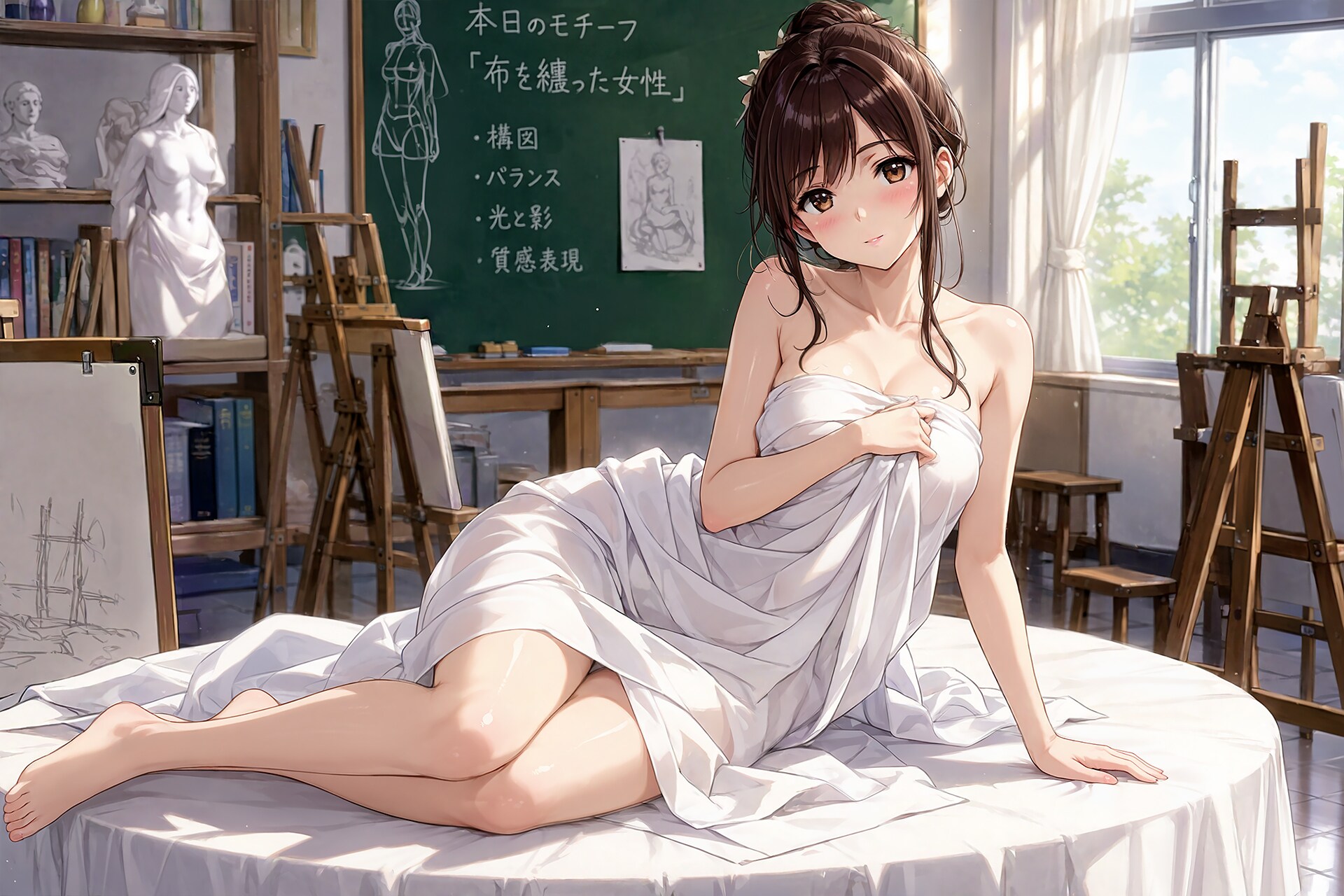 ヌードデッサンモデルさせられる女子部員