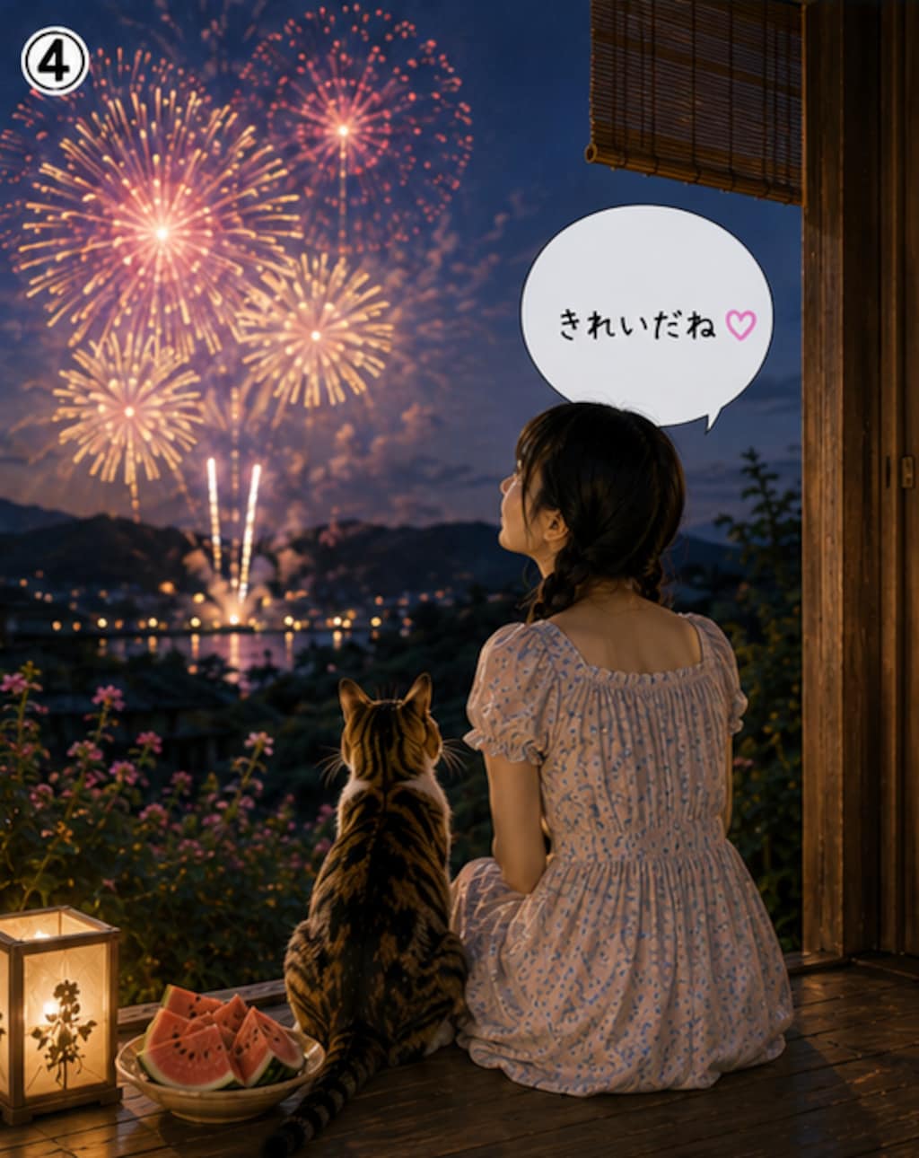 家から花火