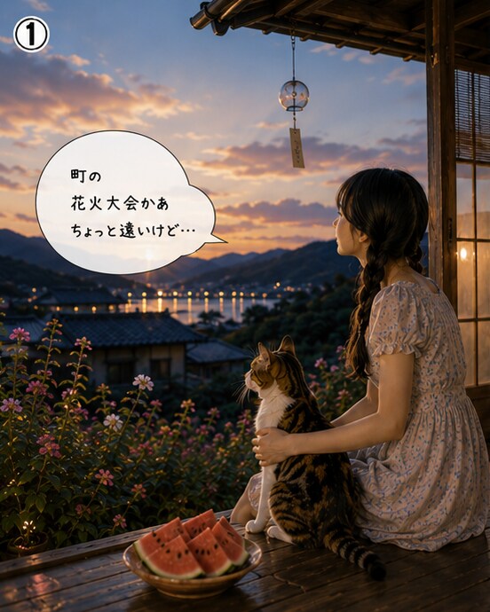 家から花火