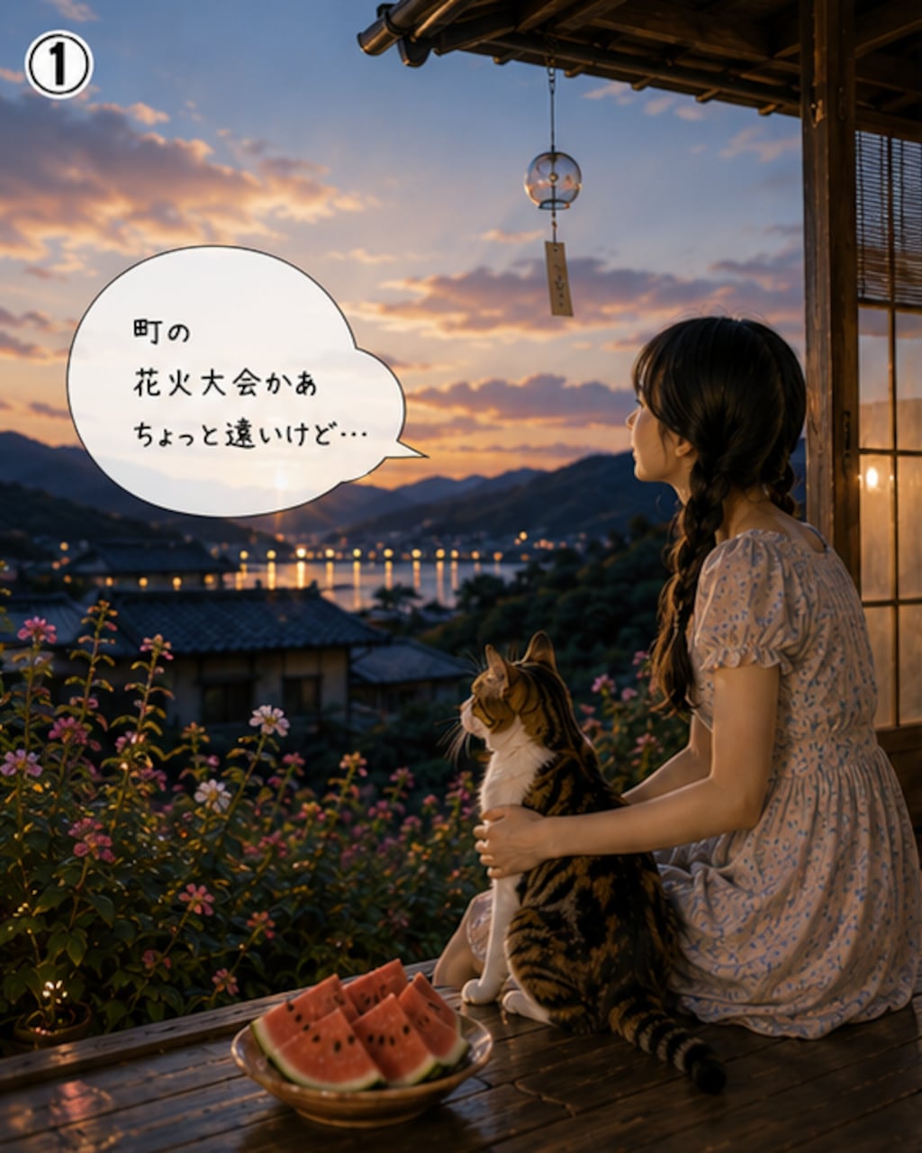 家から花火
