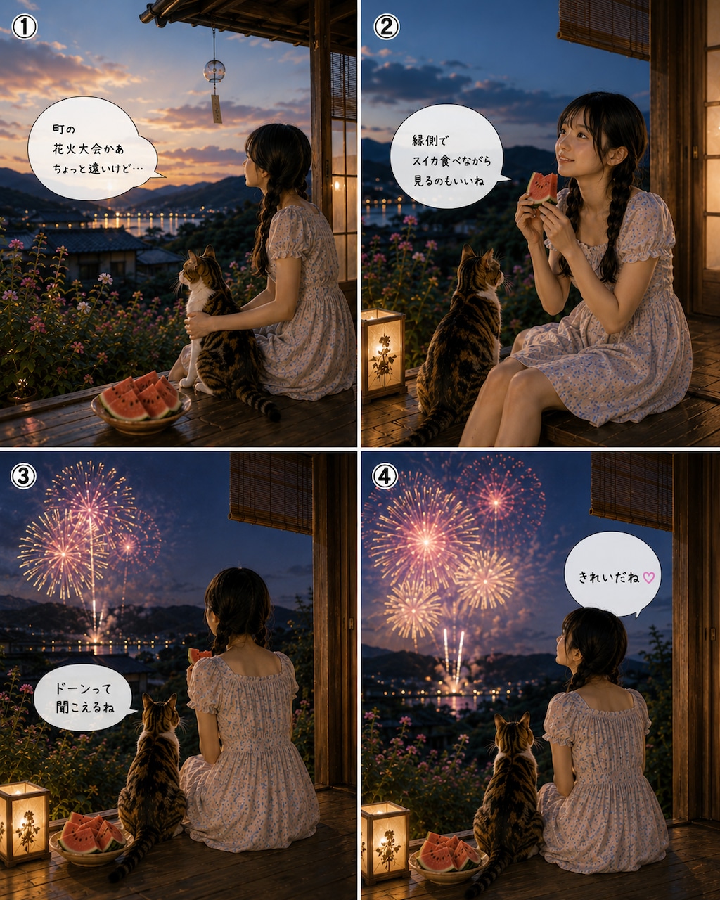 家から花火
