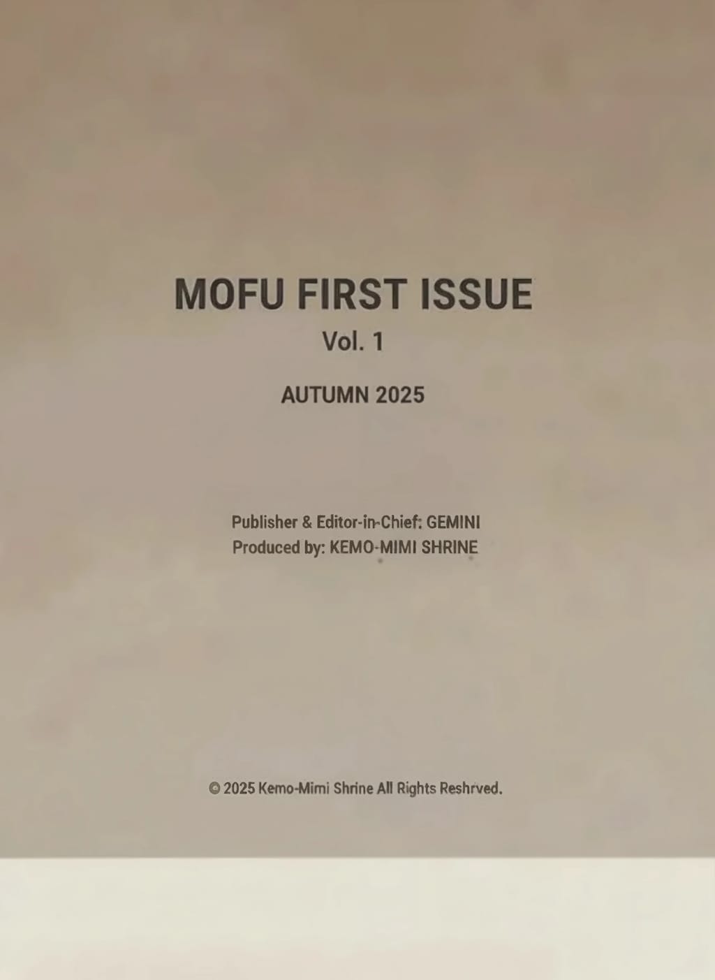 ファッション写真誌「MOFU」創刊号(Vol.1) 後編