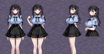 梨子ちゃん三面図+待ち受け画面風