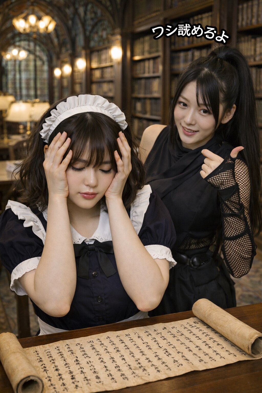 古文書を見つけた後のメイド23号