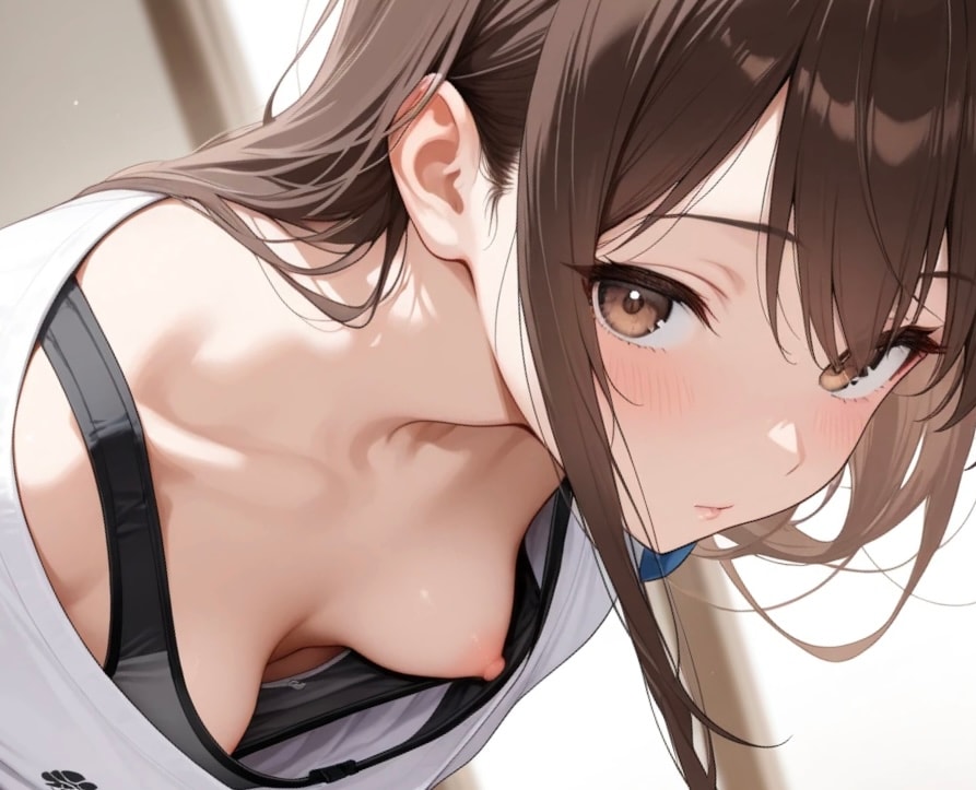 40枚:近距離で胸チラ