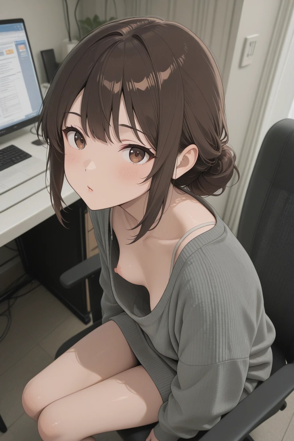 8枚:胸チラ在宅ワーカー