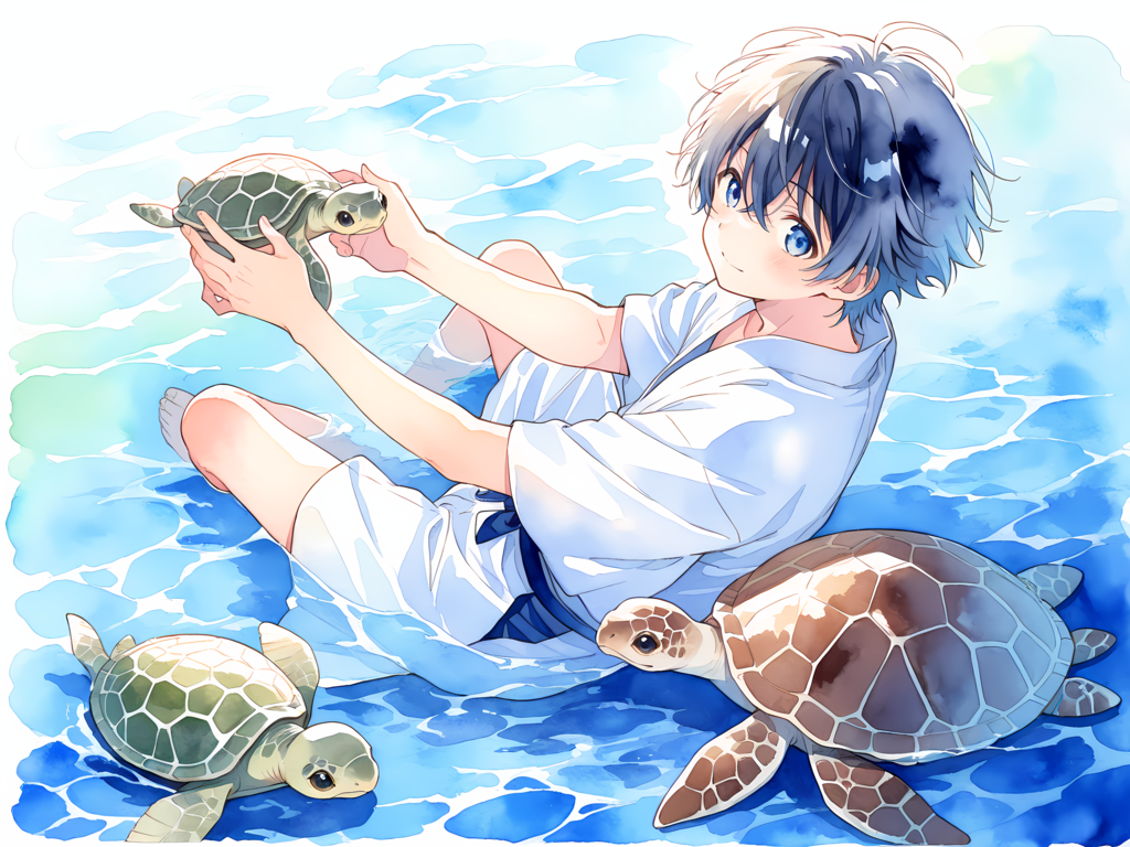浦島太郎をイメージしたイラスト