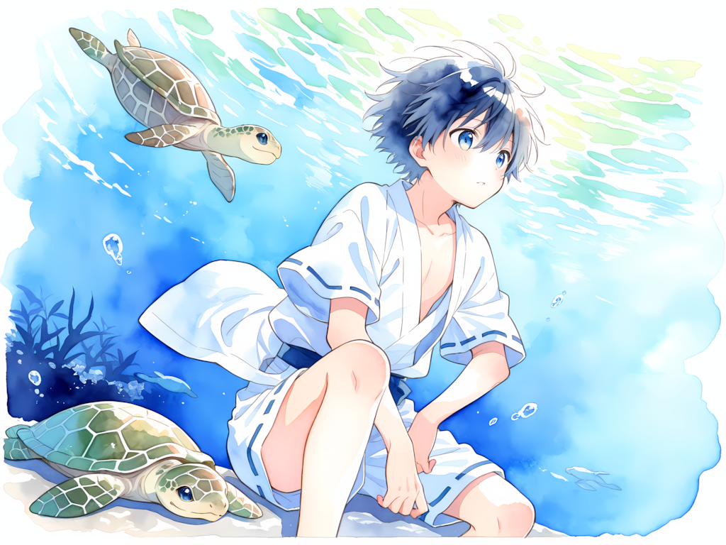 浦島太郎をイメージしたイラスト