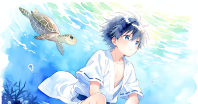 浦島太郎をイメージしたイラスト