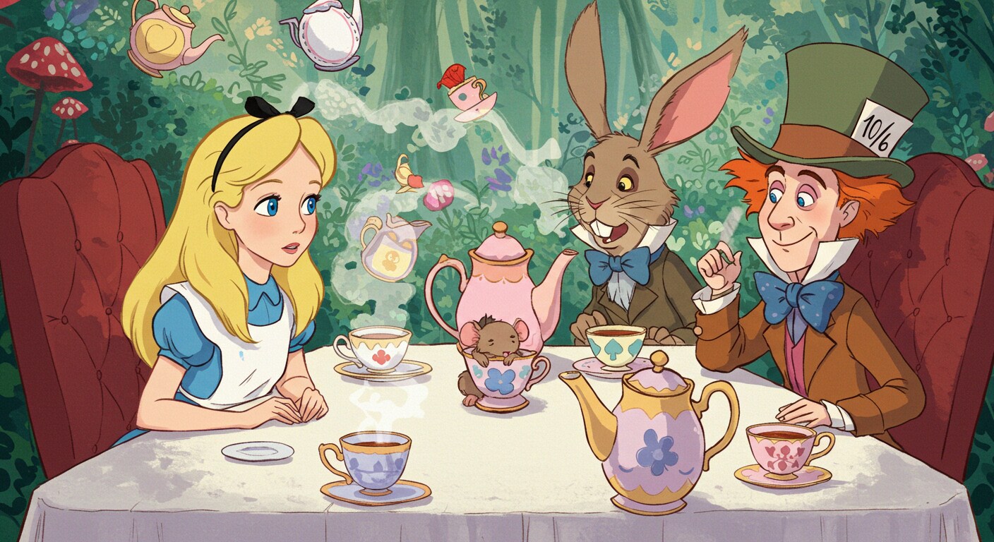 狂ったお茶会の3人組との奇妙な会話 -3