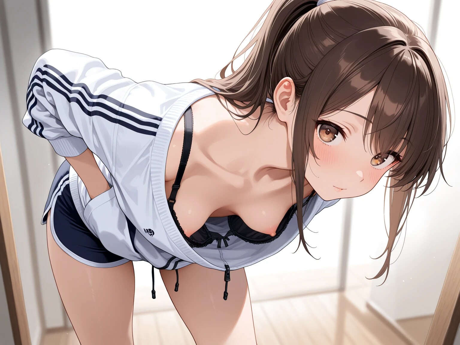 40枚:スポーツウェアで胸チラ