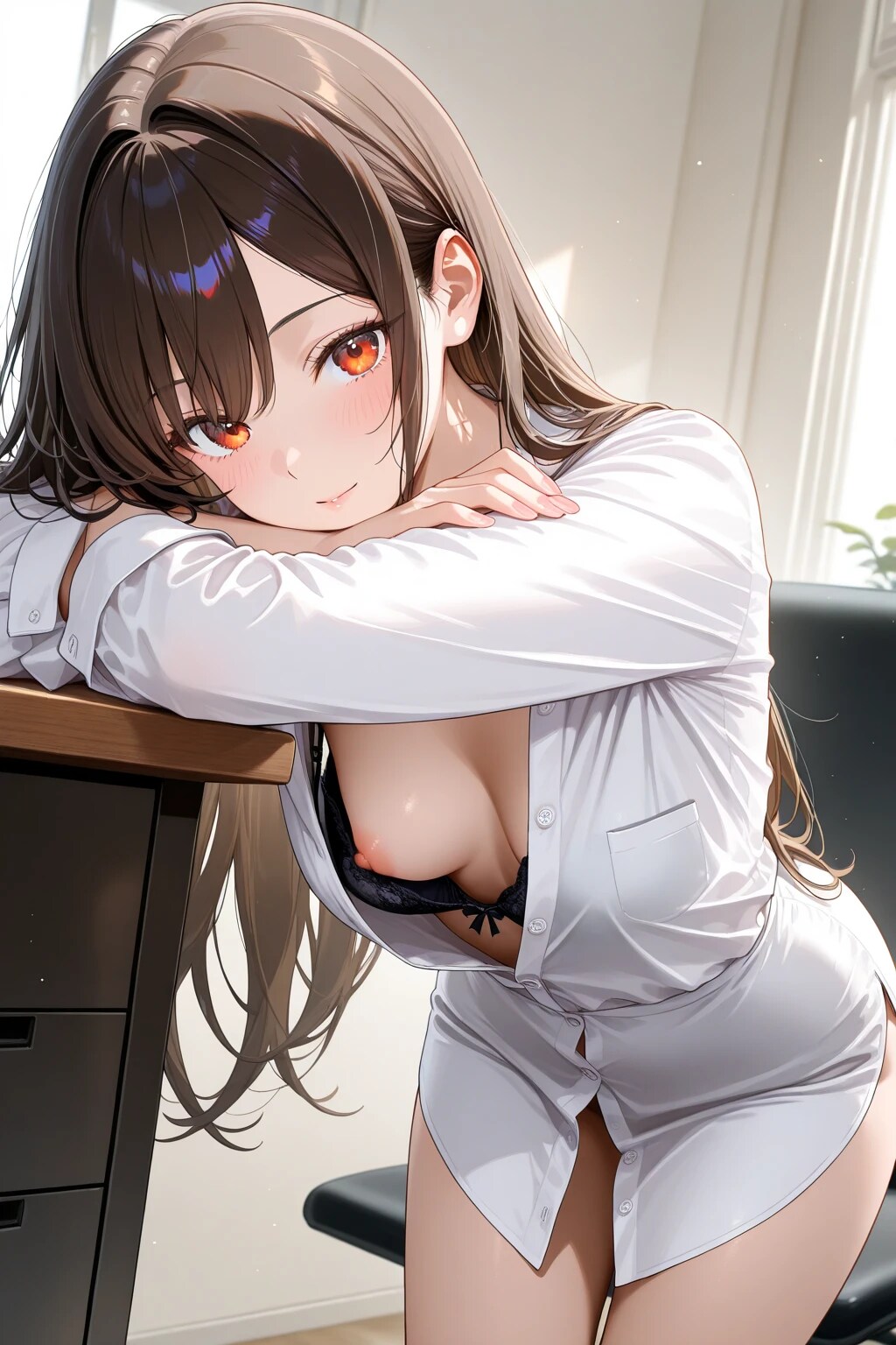 8枚:胸チラ半脱ぎ彼女風