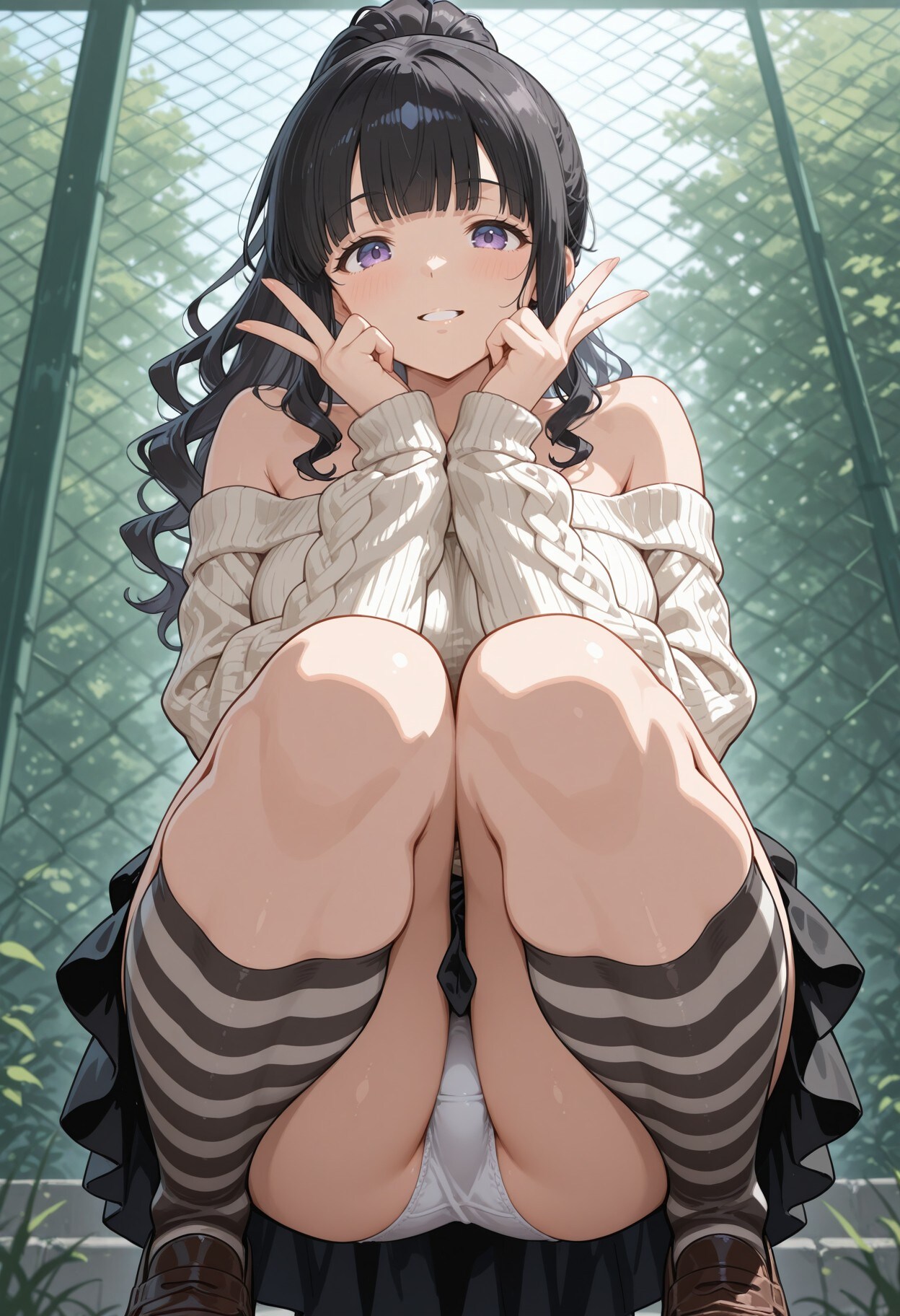 しゃがみパンチラ