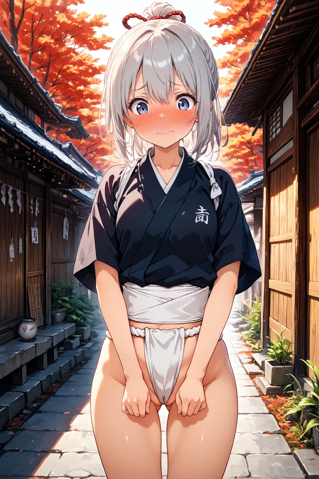 祭りでふんどし姿にさせられた娘(22)