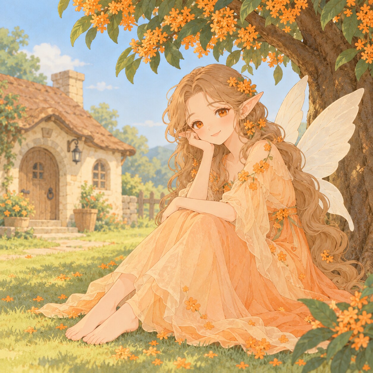金木犀の妖精(ビレッジ)と、秋の蔓薔薇の妖精(ビレッジ)
