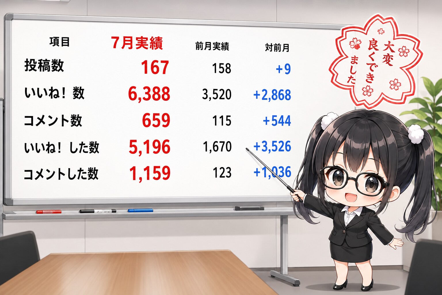 7月の活動結果を報告します！