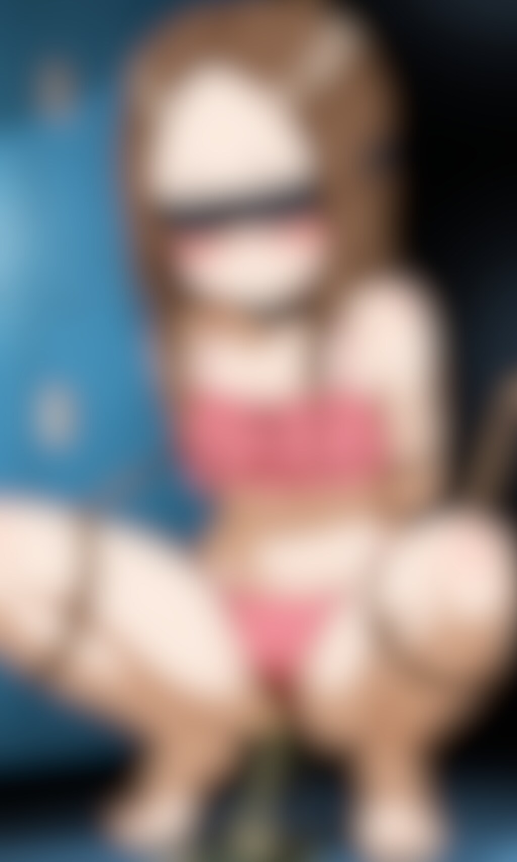 おしっこお漏らしチャレンジ【高〇さん】(水着・目隠し・緊縛)