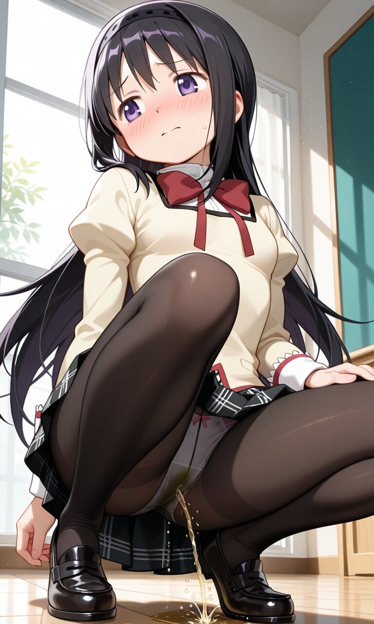 蔵出しおしっこお漏らしチャレンジ【暁美ほ〇ら】（制服）