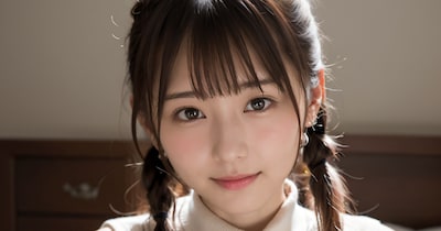 頬を赤くしている女性