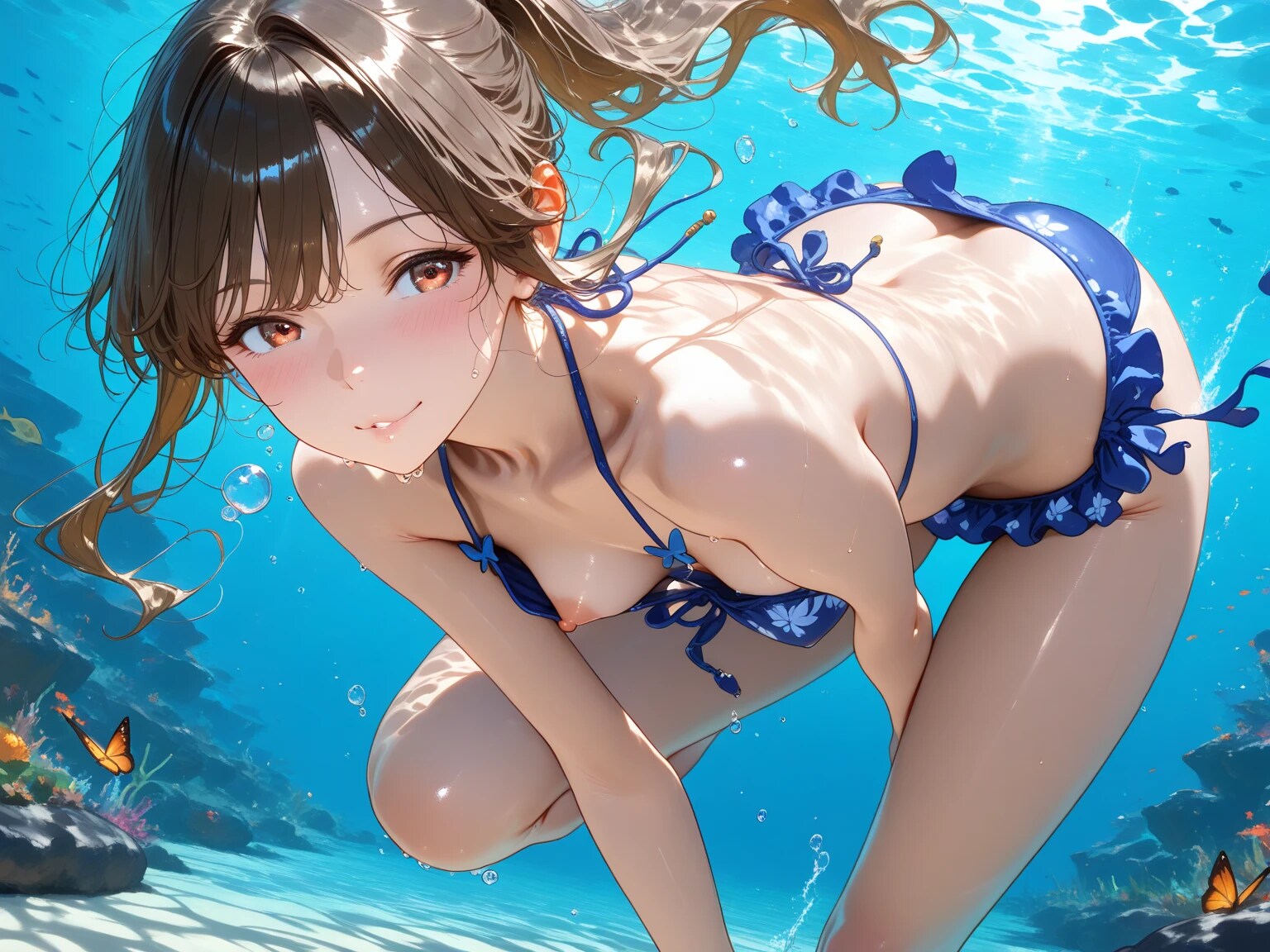 14枚:海中の胸チラ