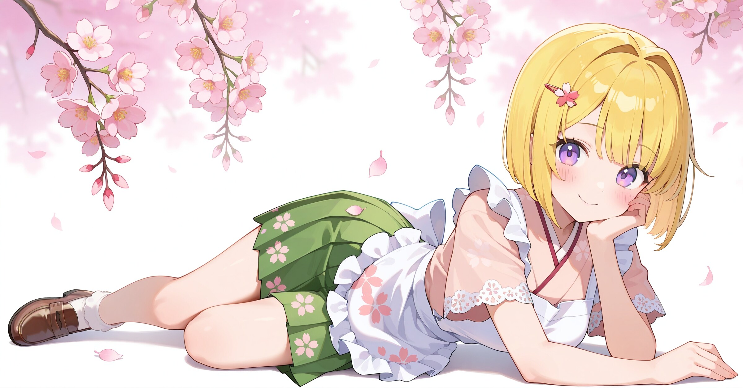 春カフェウェイトレスコーデ