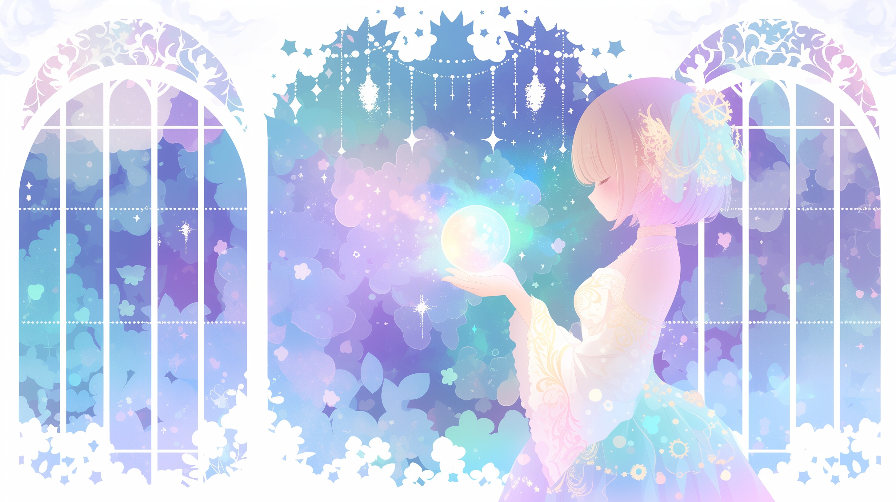 パステルのきらめきを添えて