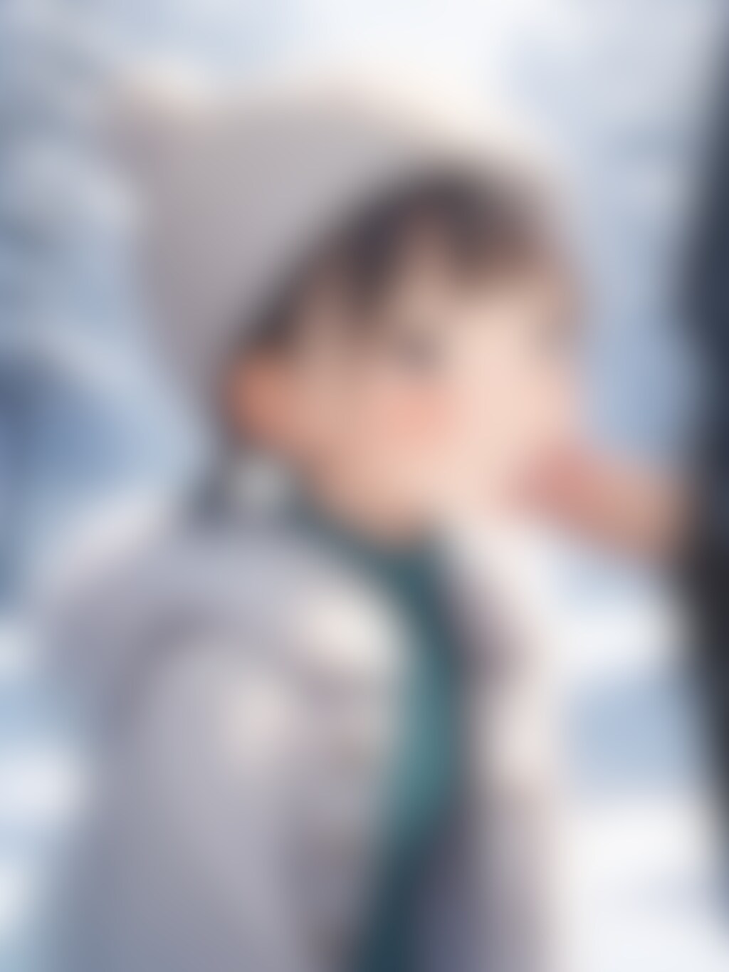 〇リJ〇ちゃんたちが真冬の森の中でフェラ（口内射精＆手のひらに出してもらう）【１０枚】