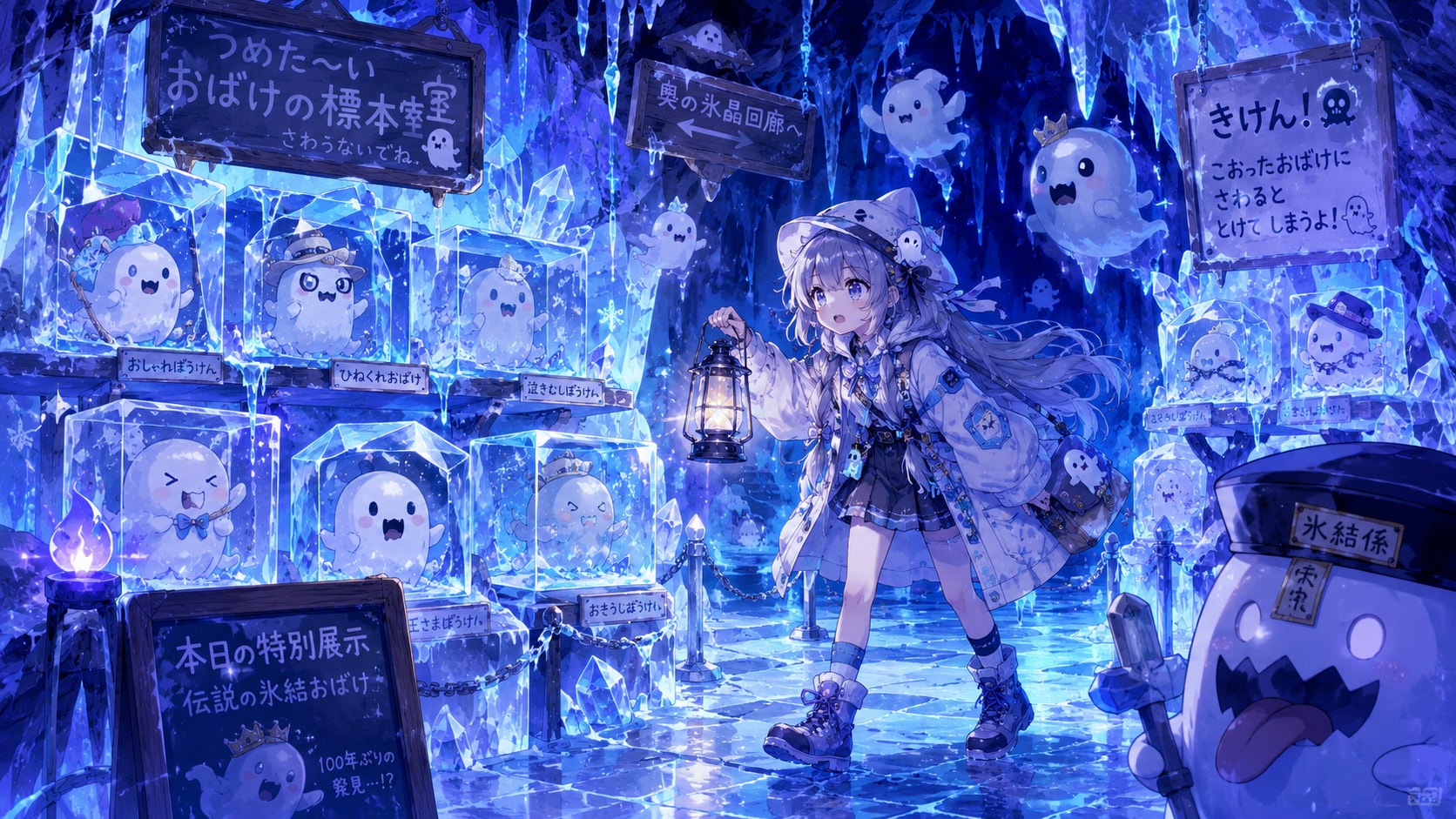 氷の洞窟のコミカルホラー
