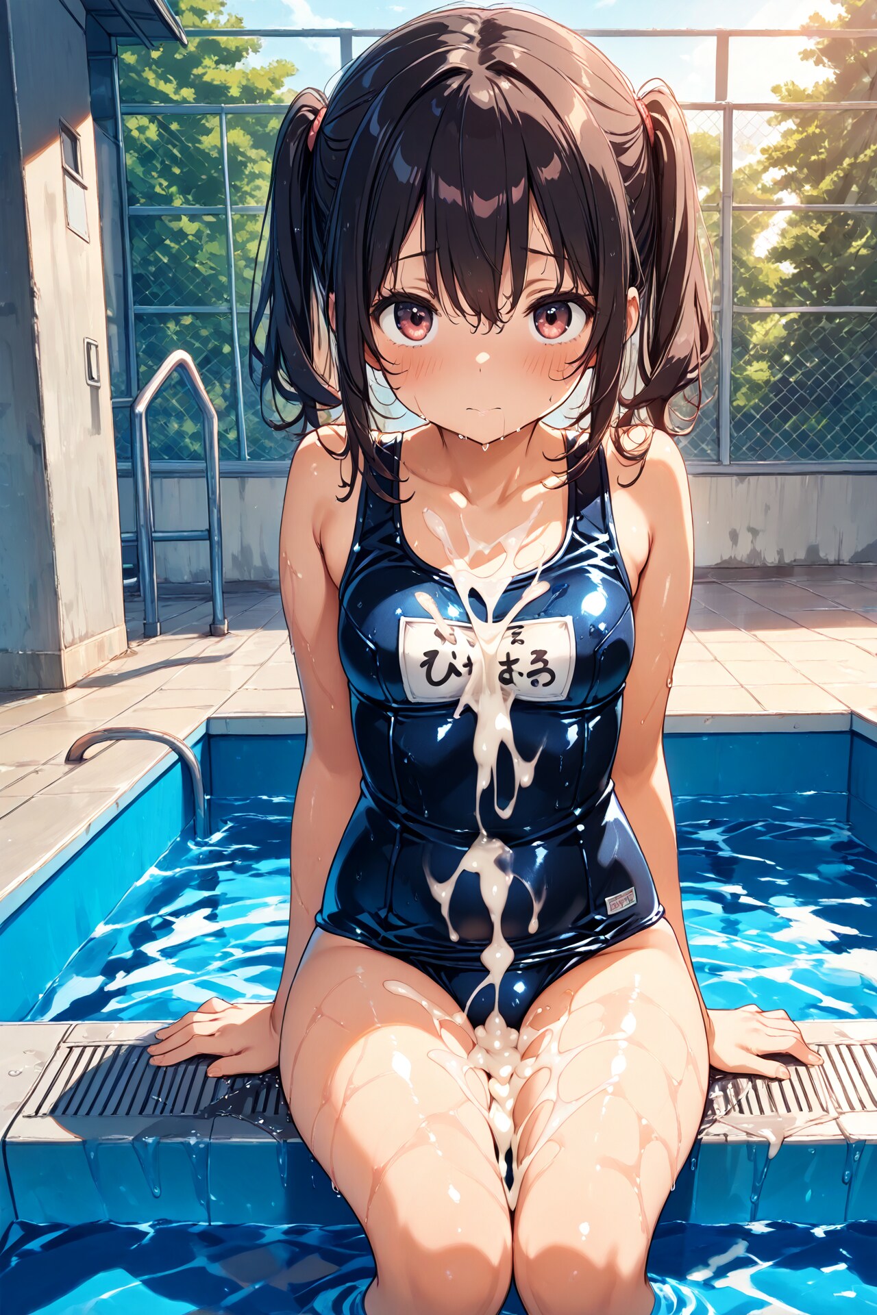 スク水少女に精液をぶっかけてみた(17)