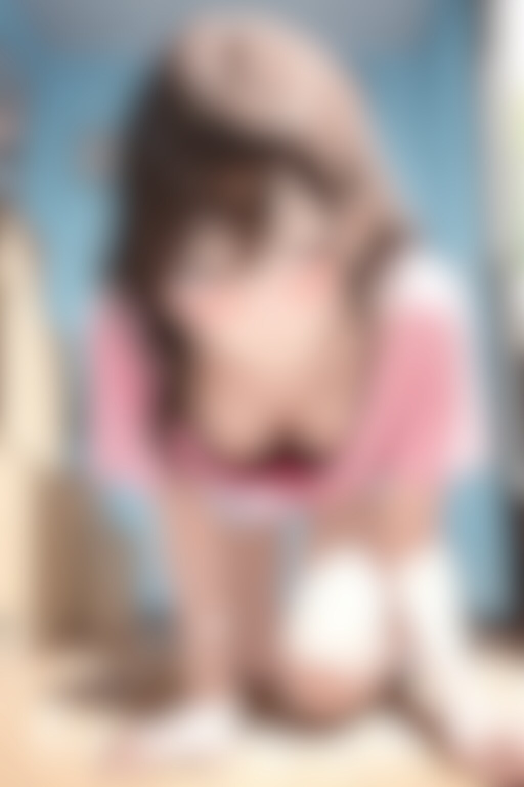 40枚:引っ越し準備の胸チラ