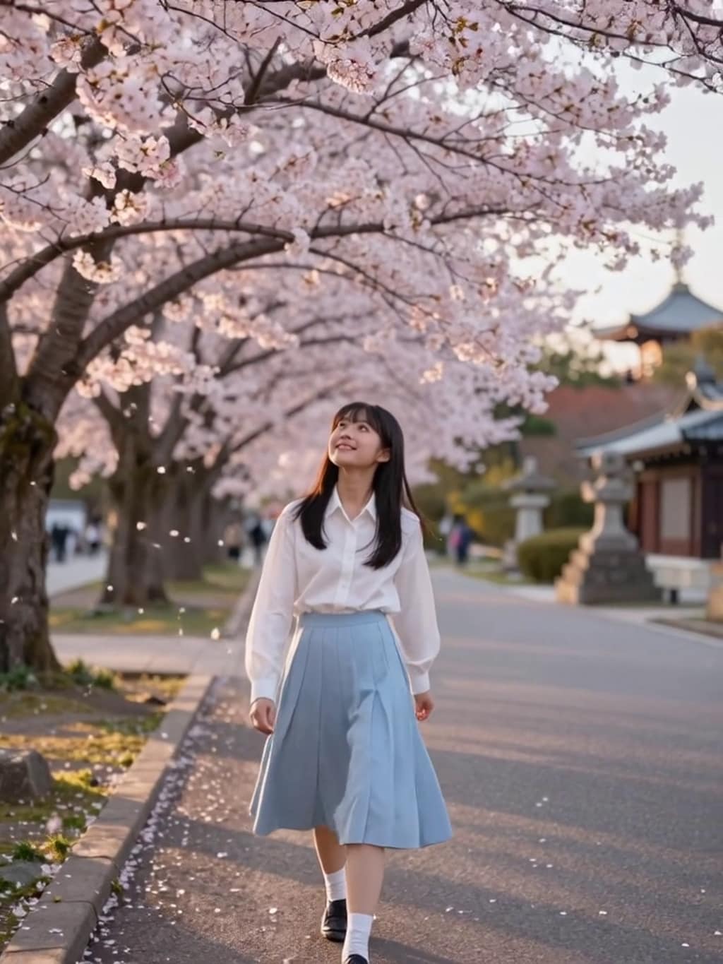 お花見散歩【パラパライラスト】