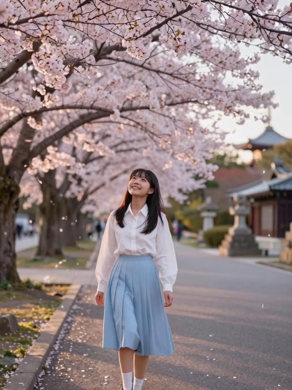 お花見散歩【パラパライラスト】