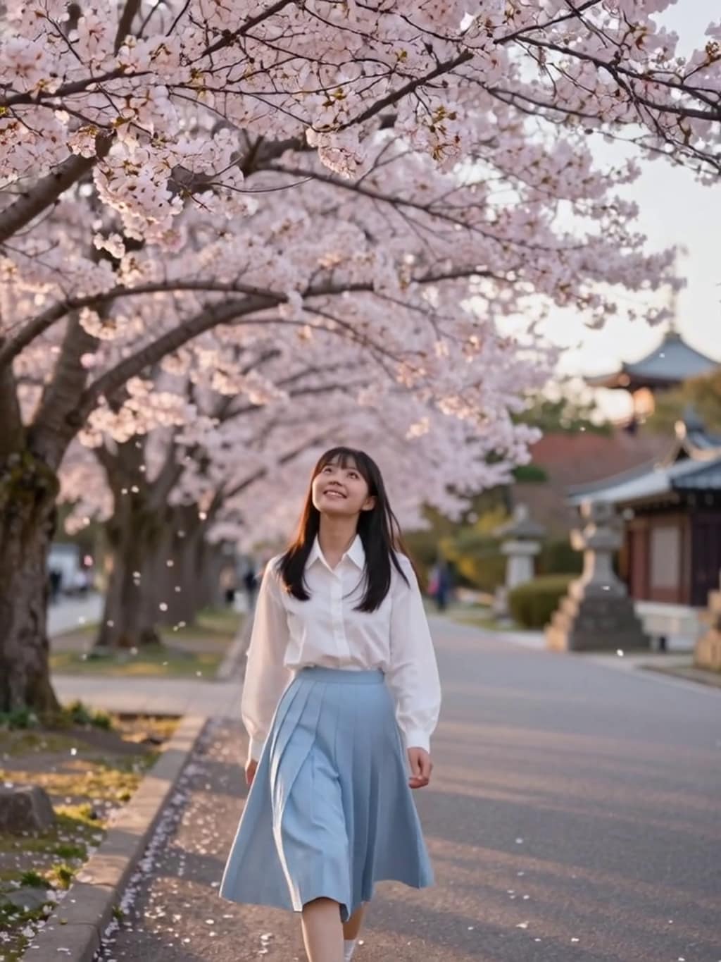 お花見散歩【パラパライラスト】