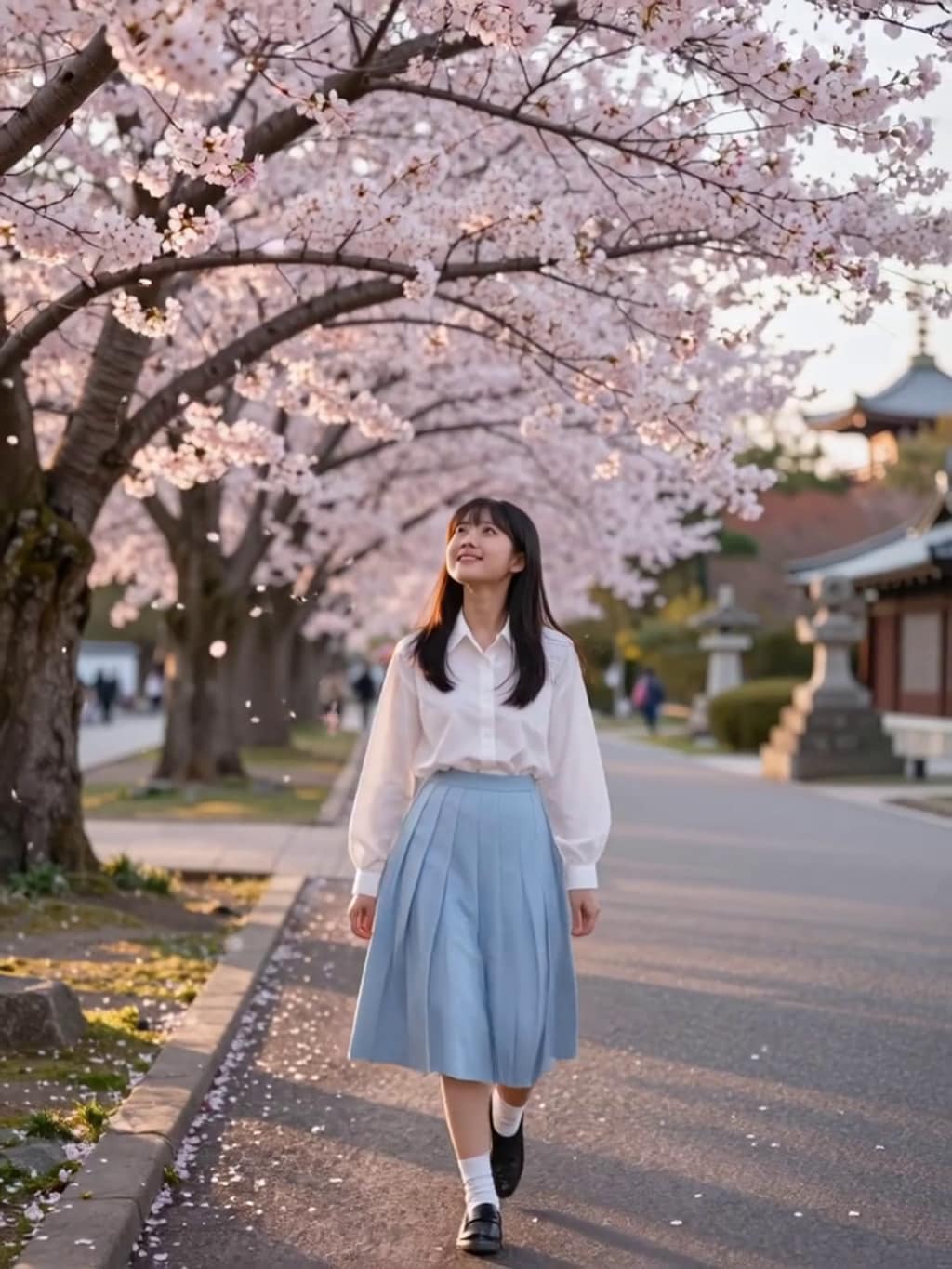 お花見散歩【パラパライラスト】