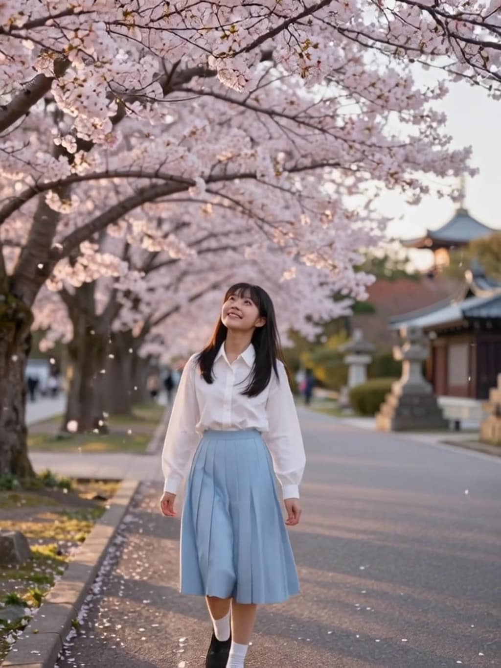 お花見散歩【パラパライラスト】