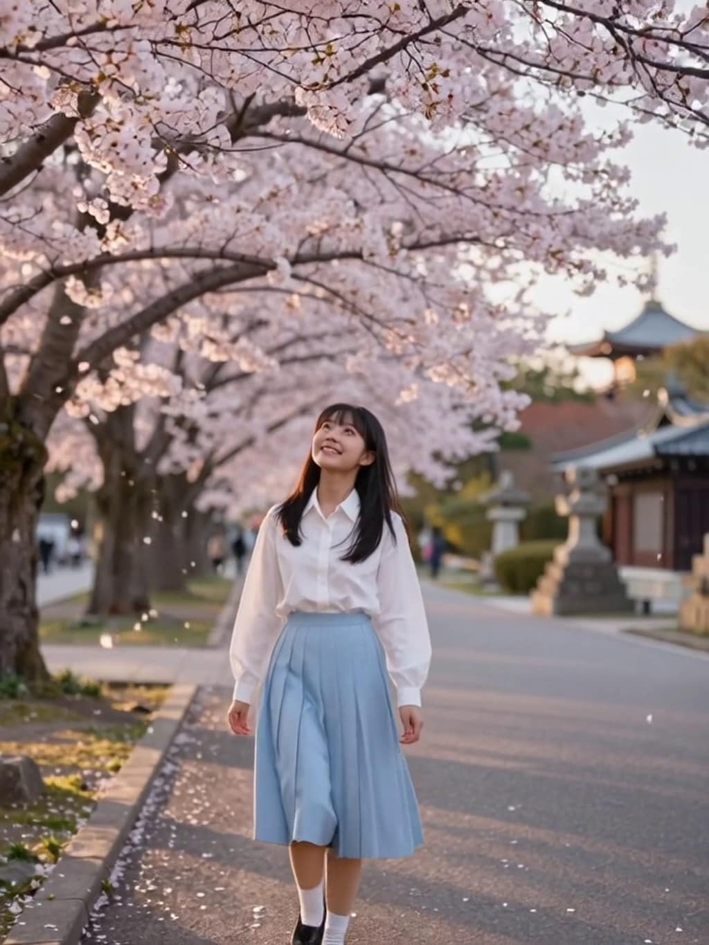 お花見散歩【パラパライラスト】