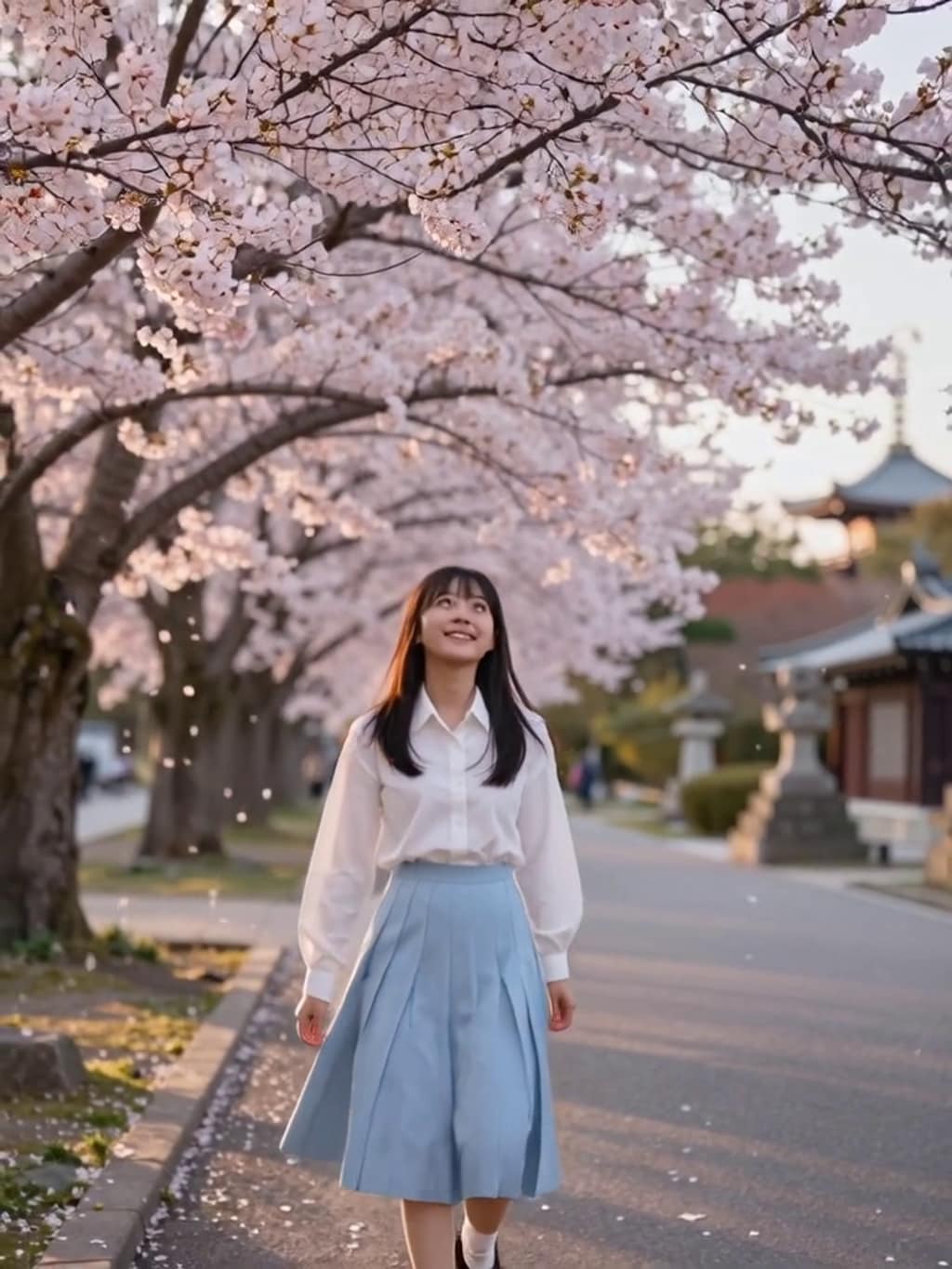 お花見散歩【パラパライラスト】