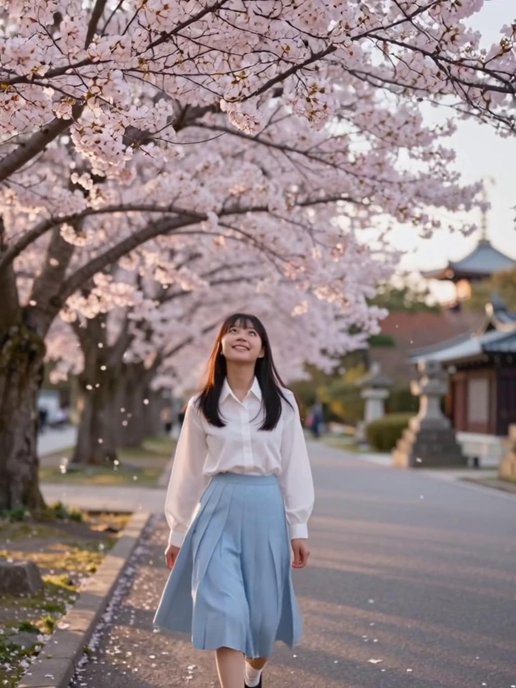 お花見散歩【パラパライラスト】