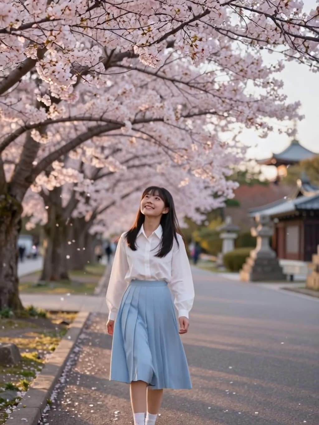 お花見散歩【パラパライラスト】