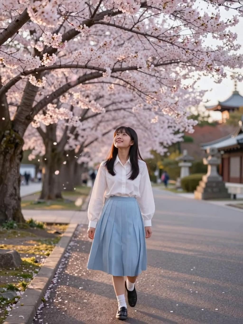 お花見散歩【パラパライラスト】