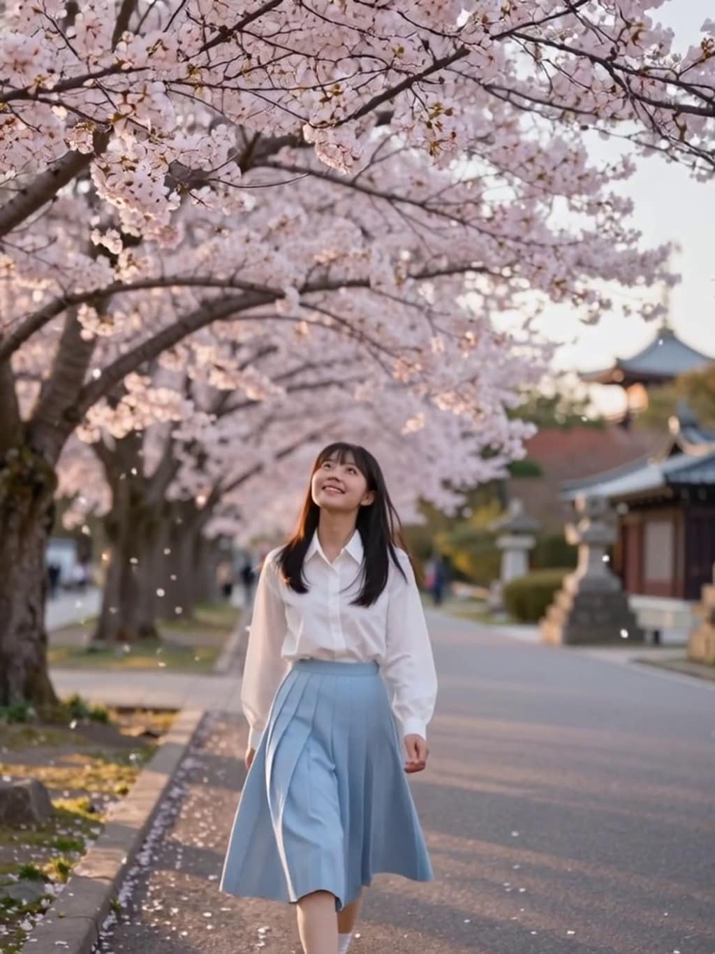 お花見散歩【パラパライラスト】