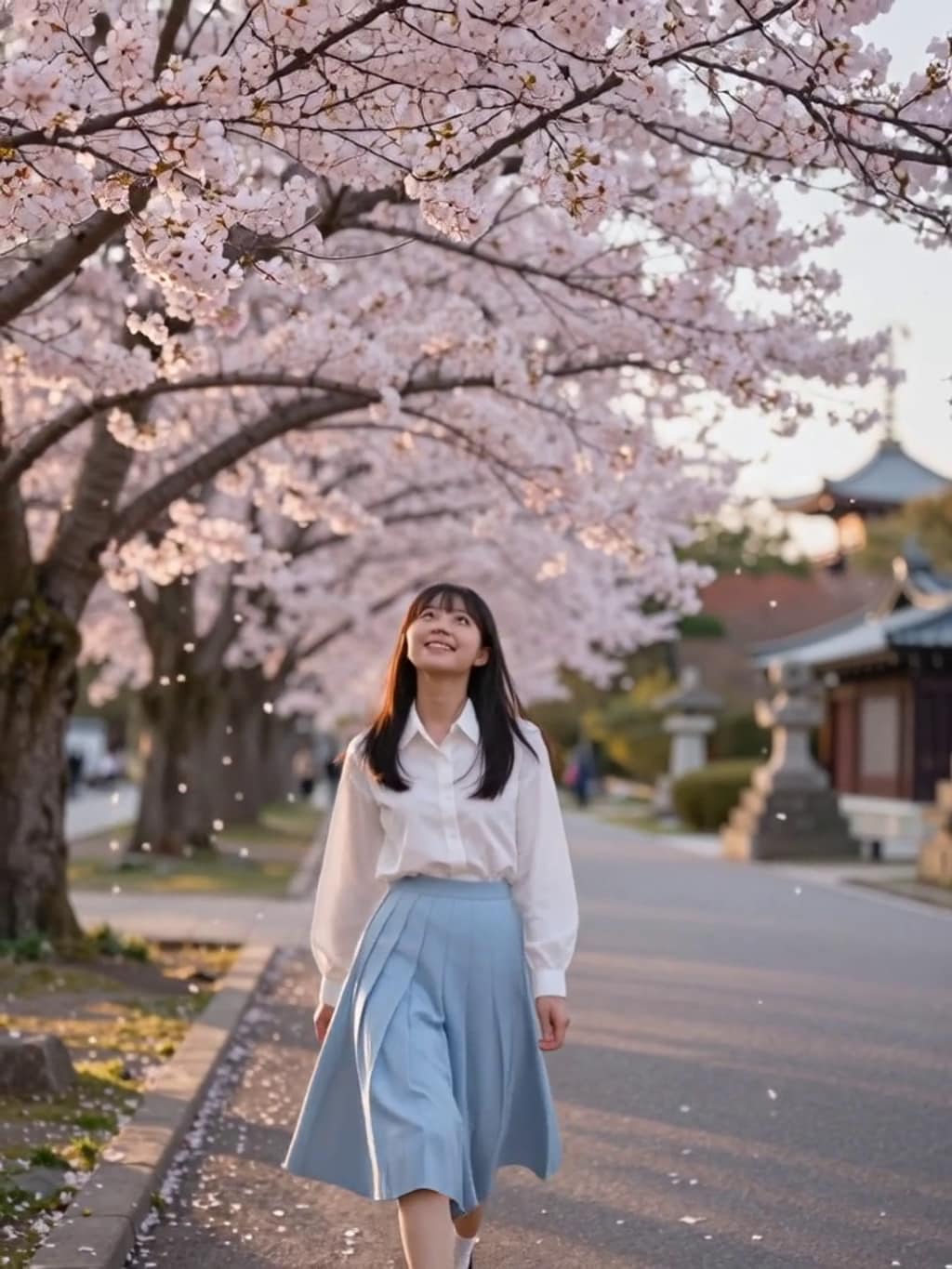 お花見散歩【パラパライラスト】