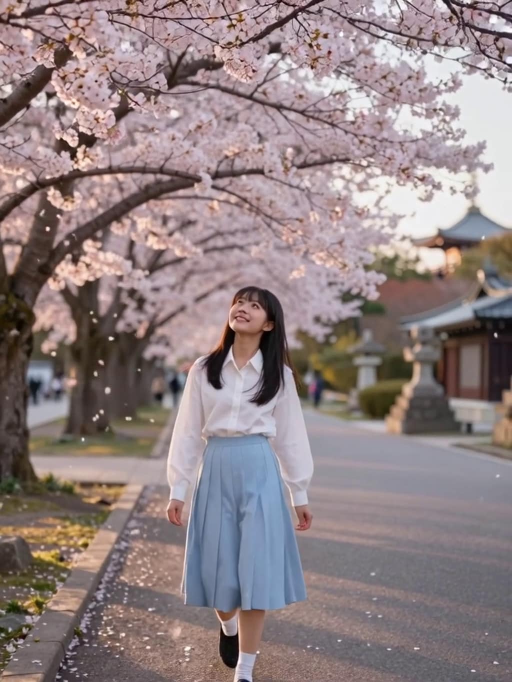 お花見散歩【パラパライラスト】