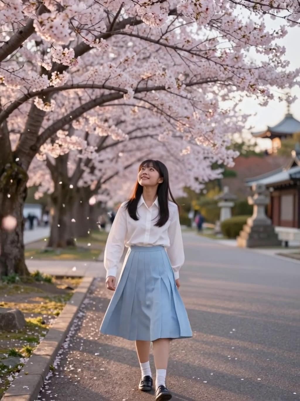 お花見散歩【パラパライラスト】