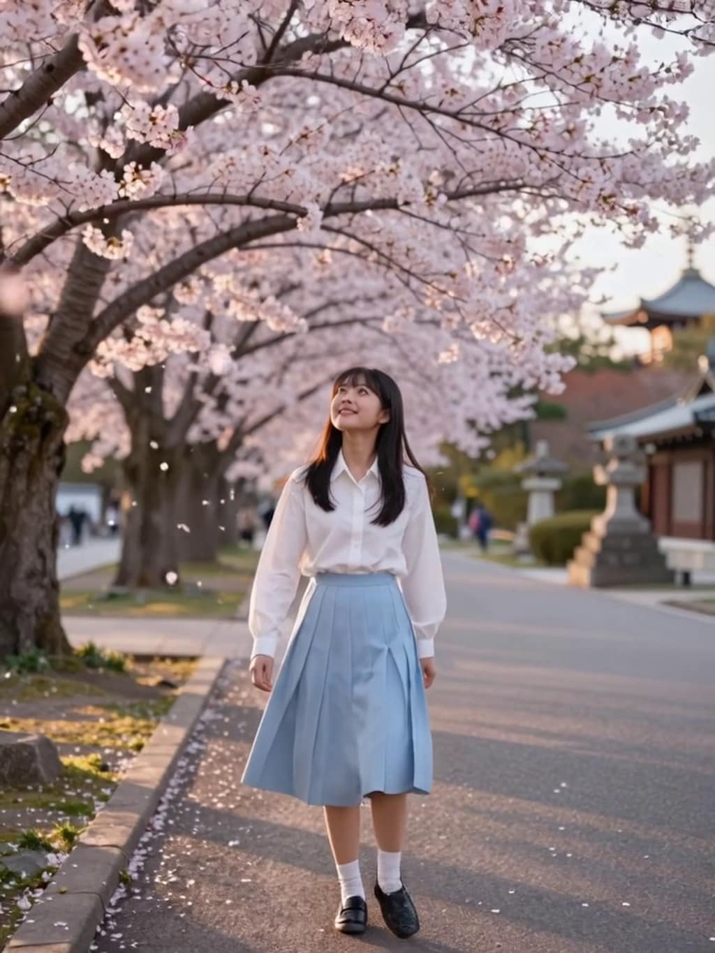 お花見散歩【パラパライラスト】