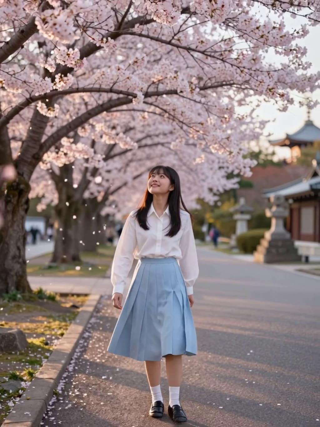 お花見散歩【パラパライラスト】